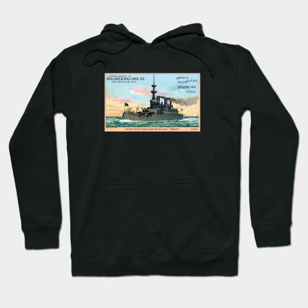 1890 Battleship Oregon Hoodie by historicimage